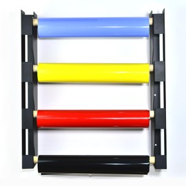 BANDUN Vinyl Holder,Vinyl Roll Holder,Vinyl Rack Wall Mount For 4 Rollers Of Vinyl,Transfer Paper Tape,Wallpaper,Window Film,Wall Mount Garage Storage,Rollers Not Included