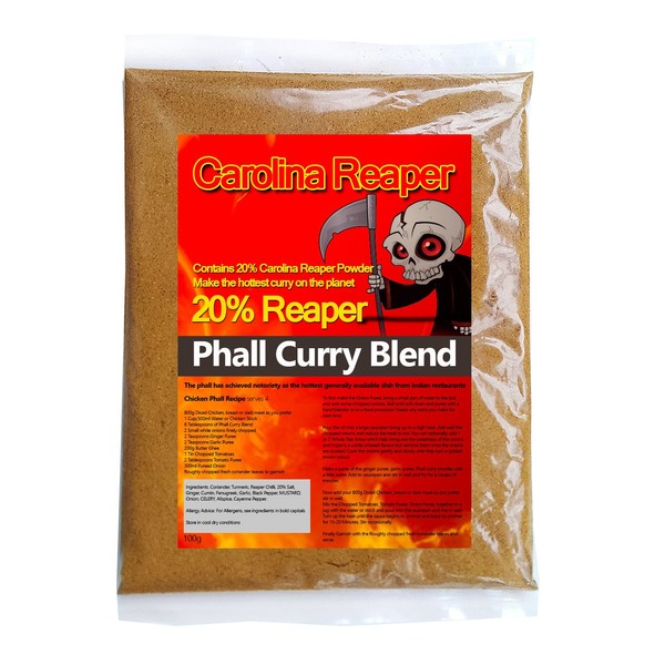 Carolina Phall Reaper Curry Powder Mix. Warning this is Hot. 100g - Recipe included