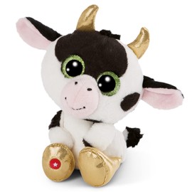 NICI 47664 Original - Glubschis Moolon 15 cm - Cuddly Toy Cow with Big Eyes - Fluffy Plush Toy with Glitter Eyes - Cuddly Toy for Cuddly Toy Lovers, White, 15 cm