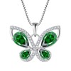 Blaniy Women Butterfly Necklace 925 Sterling Silver Emerald Necklace May Birthstone Pendant Jewelry Gifts for Women
