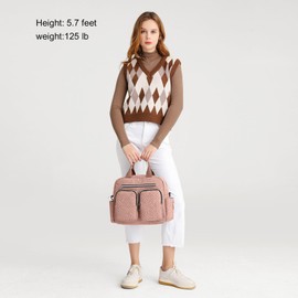 Kono Baby Changing Bag Weekender Travel Nappy Tote for Mom and Dad Convertible Messenger with Insulated Pockets (Medium Bag Pink)