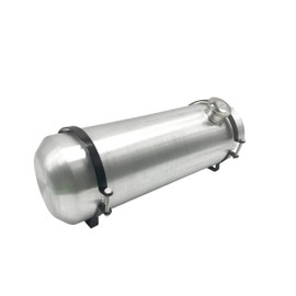 JSD AUTO PARTS 5 Gallons 8 x24" End Fill Spun Aluminum Gas Tank / Fuel Tank 3/8 NPT Outlet With Vented Cap and 2 black Brackets included