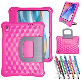 elitegadget Case for Onn 10.1 Inch Tablet (2024 Model) Gen 4 - Shockproof Lightweight Protective EVA Kids Kickstand Cover Case + 1 Stylus (Pink)