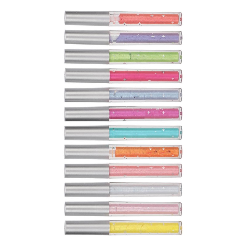 12Pcs Liquid Eyeshadow Set Long Lasting Quick Drying Waterproof Glitter