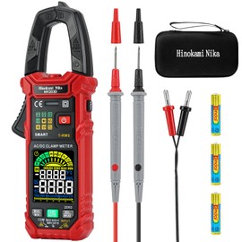 Hinokami Nika Tester, Clamp Meter, DC Current, AC Current, Clamp Tester, Leakage Current, Ammeter, Clamp, Dark Current, Inrush Current, Digital Multimeter, Auto Range, 600A, Circuit Tester, Car, 6,000