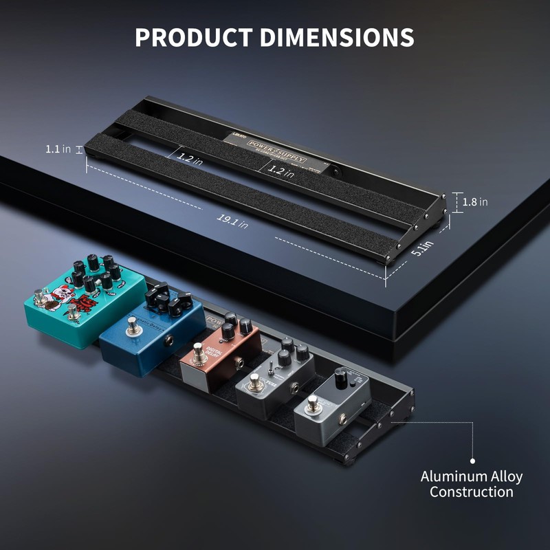 LEKATO Guitar Pedal Board, Pedal Board with Built-in Power Supply,