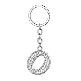 BESPMOSP A-Z Initials Letter Keychain Best Friend Gift Keychains for Women Shiny Crystal Keyring Birthday Gifts (O)