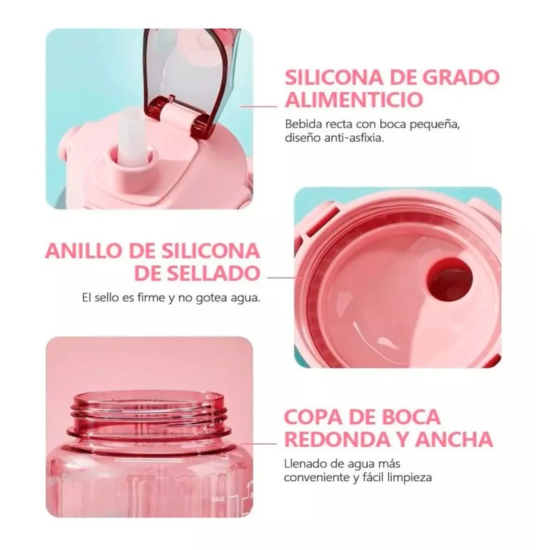 ST-TORU Botella Deportiva Galon Agua Garrafa Kawaii Cantimplora