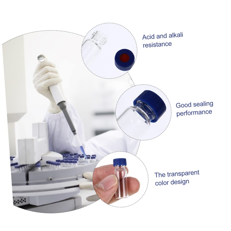 Ciieeo 100Pcs Sample Vials with Transparent Chromatography Bottles for Lab