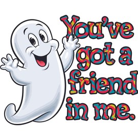 You've Got a Friend in Me Casper Ghost Cartoon Character Movies Kids Quotes Wall Art Sticker Designs Vinyl Decor Stickers for Home House Walls Rooms Window Bedroom Decoration Size (20x18 inch)