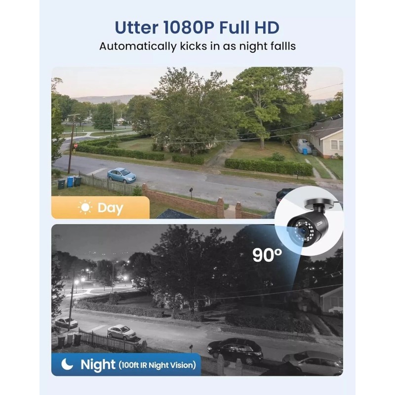 ZOSI 8CH 5MP 3K Home CCTV Security Camera System AI