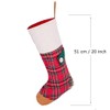 Dibor Large Festive Red Tartan Patchwork Pattern Family Christmas Stocking