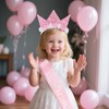 HUSHRICH Baby Girls 3rd Birthday Headband and Sash, Princess Girls