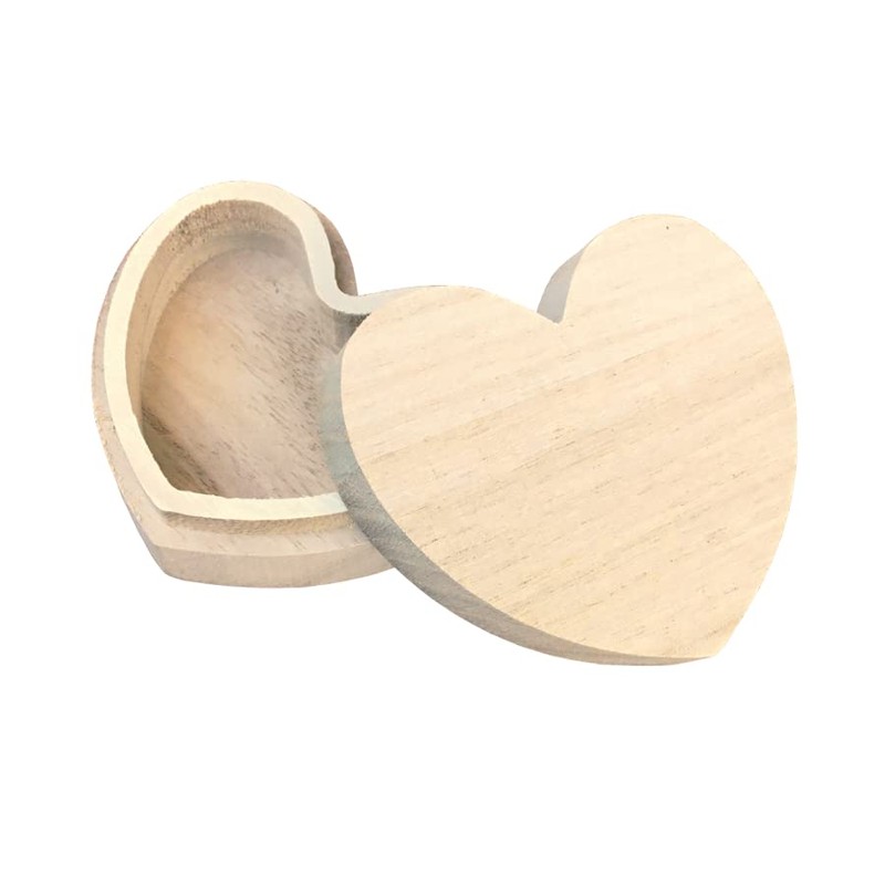 Heart Shaped Paulownia Box, Total Paulownia Box, S (Ideal for