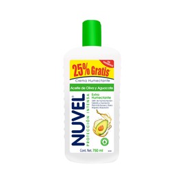 Nuvel Crema Corporal y Facial Hidratante 750 ml | Con Aceite de Oliva y Aguacate | Suaviza y Nutre la Piel Seca