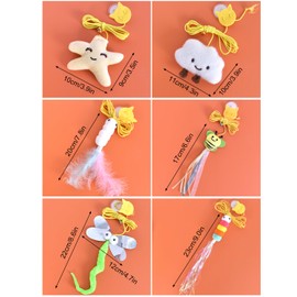 Zimoer 6 Stück Hängendes Katzenspielzeug, Interaktives Einstellbar Katzenspielzeug mit Glocke, Hüpfendes Katzenspielzeug Selbstbeschäftigung Hängende Türrahmen für Katzenauslauf und gegen Langeweile