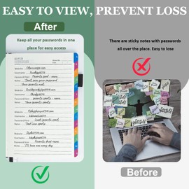YeeCASE Password Keeper Book with Colorful Alphabetical Tabs, 5.8”x8.4” Hardcover Password Log-book, 200 Pages/100 Sheets Password Notebook Organizer for Internet Website Address Login (Green)