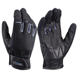 Daytona Motorcycle Gloves, Spring and Summer, Genuine Leather Palm (Goat Leather), Smartphone Compatible, Full Mesh, Standard Gloves, DG-001, Gray, L Size 32211