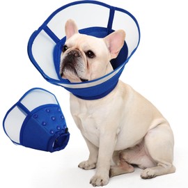 Allroaring Dog Cone Collar, Soft Dog Cones for Medium Dogs After Surgery, Adjustable Pet Cone for Dogs to Stop Licking, Breathable Doggie Elizabethan Collar for Wound Care Spay Neuter, Blue M