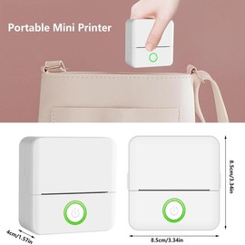 Portable Mini Printer, 1 Set USB Wireless Mini Sticker Printer with Print Paper, Portable Mini Photo Printer for Note, Diary, Memo, Office Accessories, Thermal Sticky Labels Printer:_1 set_Pink Printer*1 & Self-adhesive Paper*5