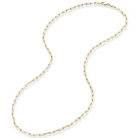 Miabella Italian Solid 18K Gold Over Sterling Silver 3mm Paperclip Link Chain Necklace for Women Men, 925 Made in Italy, Sterling Silver, No Gemstone