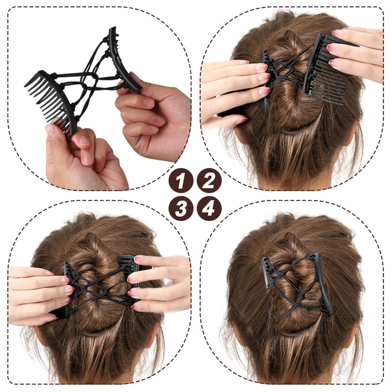 6 PCS Elastic Comb Clip, Magic Hair Comb, Adjustable Elastic