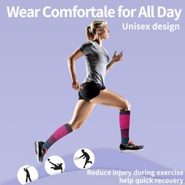 Open Toe Compression Socks Women Men 2 Pairs 15-20mmHg Toeless Compression Support Socks Circulation Recovery (as1, alpha, l, x_l, regular, regular, Mixed A, Large-X-Large)