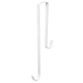 Fetoatar Double Side Wreath Hanger Over The Door - Large Wreath Metal Hook for Christmas Wreath Front Door Hanger - Holds 2 Wreaths with This 2 Sided Hanger - Premium Sturdy Metal (White 9.4-15 Inch)