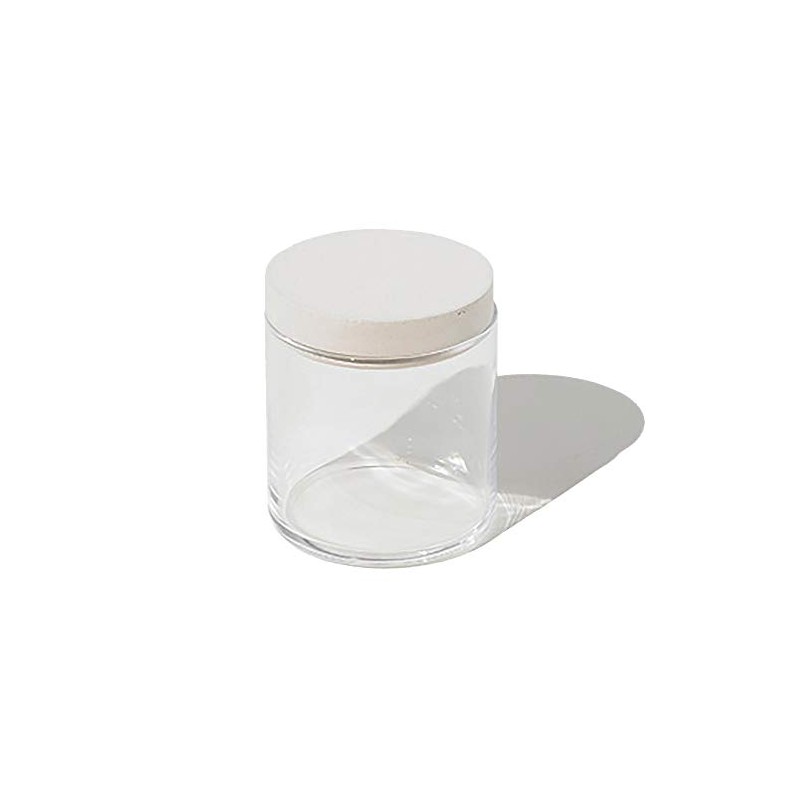 soil Diatomaceous Earth Food Container, Glass, White