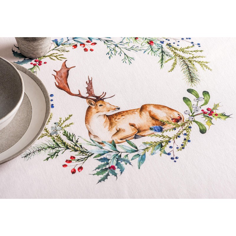 Maison d' Hermine Holly Time 100% Cotton Tablecloth Kitchen Dining