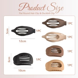 AstraGlam Haarspangen Damen Im Set Mit Sechs Clips In Neutralen Farben, Flache Oval- Und Blattformen Für Mitteldünnes Und Dickes Haar, Guter Halt Und Sanftes Tragegefühl