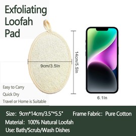 3 Pack Loofah Sponge Exfoliating Body Scrubber - Natural Luffa Bath Sponge Body Scrubbers for Use in Shower Exfoliator for Women Men SPA Shower,Body Loofah Back Scrubber for Washing