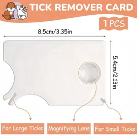 Ti/ck Card for Humans,Ti/ck Cards with Magnifying Glass,Ti/ck Card With Scale,Magnifying Glass Ti/ck Scale Card,Tic/k Remover for Dogs and Cats,Allows Easy Removal of Ti/ck,Portable Ti/ck Remover Tool