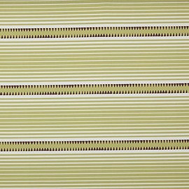 Kt KILOtela - Linen Fabric Digital Print Half Panama 100% Organic Cotton Oeko-Tex Standard 100 Length 100 cm Width 280 cm Geometric Stripes Pampa Green Purple