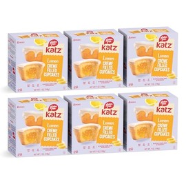 Katz Gluten Free Lemon Creme Filled Cupcakes. Free of Dairy, Peanuts, Tree Nuts, and Sesame. Kosher Snack, 7oz (6Pk)