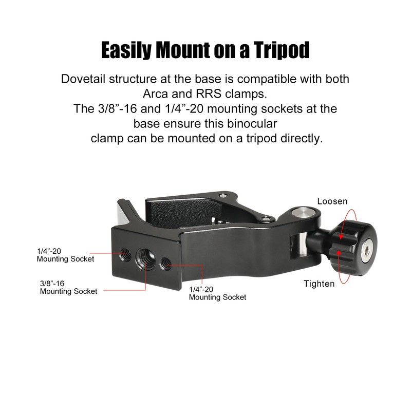 CC-10 Binocular Mount Clamp for Triopd with Arca Swiss Adapter,