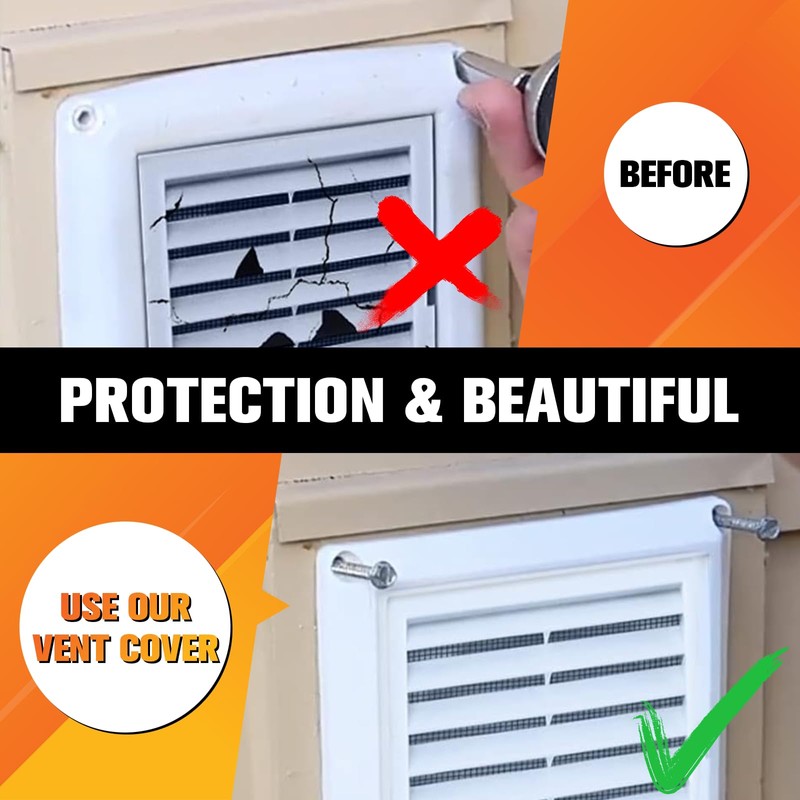 Funmit 6" Louvered Vent Cover Stops Birds Nesting for Outside