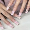BABALAL Press on Nails Long - Square Fake Nails, Floral