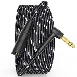JOLGOO 1/4 TRS Right Angle to XLR Male Audio Cable, 10ft 3-pin XLR Male Balanced Audio Cable for Mixer, Microphone, Studio, Stage Equipment, Reliable Connection for Clear Sound