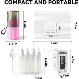 Dispensador de viaje 4 en 1, botella dispensadora de viaje de silicona irrompible, recipientes recargables de pared con succión al vacío, recipientes de artículos de aseo a prueba de fugas para