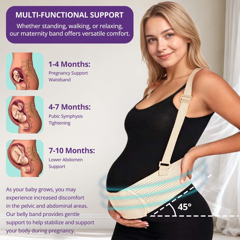 Maternity Belly Band with Back Support – Over-the-Shoulder Pregnancy Support