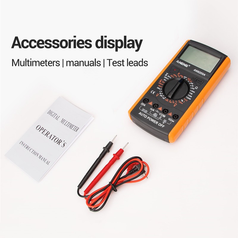 ANENG AN9205A Digital Multimeter 3 1/2 LCD Display 1999 Count