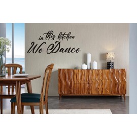 Funny Kitchen Quotes Vinyl Wall Decal,in This Kitchen We Dance Kitchen Humor Wall Sticker, Wallpaper Mural for Dining Room Kitchenware Restaurant Café Coffee Shop Station Farmhouse Decor