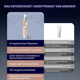 Arganoel Zauber - Anti-Ageing Night Cream Face Women and Men - Face Cream for the Night with Argan Oil, Kahai Oil & Vitamin C + E - Natural Cosmetics Moisturising Cream Against Dry Skin 50 ml