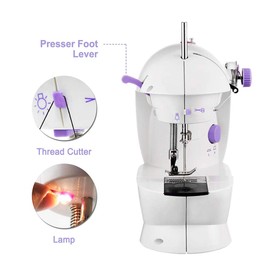 Mini Máquina de Coser Portátil Automático Eléctronico Compacta Doble Velocidades Controlar Doble de Hilos Máquina de Coser Hogar Eléctrico
