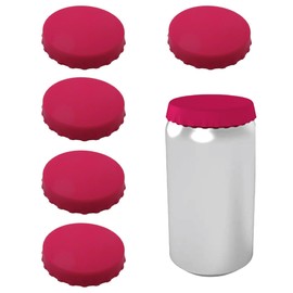 Gadgetime USA Silicone Can Lids - Silicone Can Lids (Pack of 6) - Can Covers for Soda & Drink Cans - Beverage Can Lid Cover for Fizz Protection - BPA-Free & Dishwasher Safe - Can Caps (Red)
