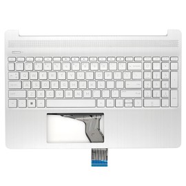 Jxjslp Replacement Upper Case Palmrest for HP 15T-DY 15-DY 15-EF 15Z-EF 15s-eq 15s-fq 15s-er 15s-fr Series Laptop Top Cover Non-Backlit Keyboard Assembly M17184-001 L63578-001 Natural Silver