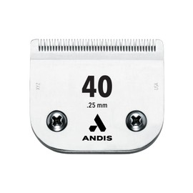 Andis - 64076, Ultra Edge Super Blocking Dog Clipper Blade - Built with Carbon-Infused Steel, Sharp Cutting Edges with Zero Gaps, Size-40, Removes Hairs 1/100-Inch - for Full Body Grooming, Chrome