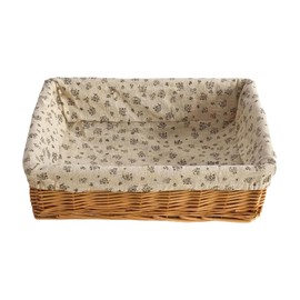 Storage basket,Woven handmade baskets for storage with liners,Rectangle storage bins for shelves,Closet,Organizing (Wicker)