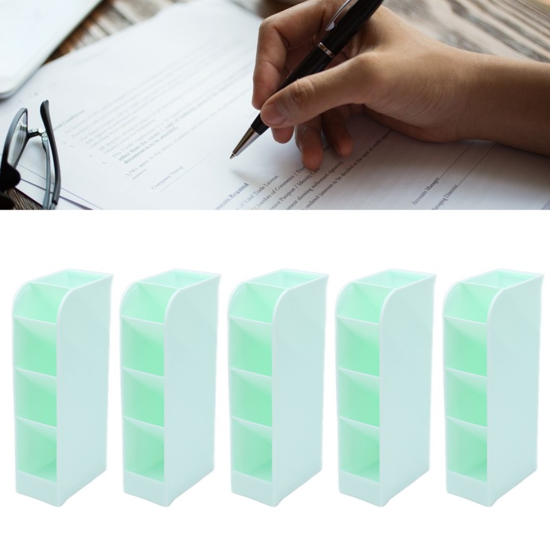 5Pcs Pens Storage Box Oblique Plane Stationery Organizer Pencil Cup